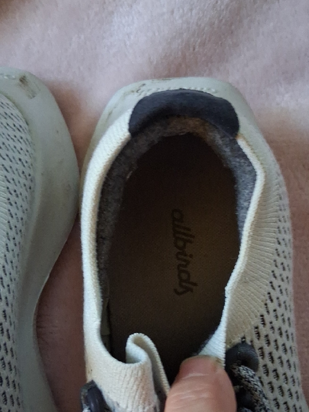 allbirds Kids Knit Lace-Up Sneakers - White/Cream with Gray Accents - Picture 5 of 8